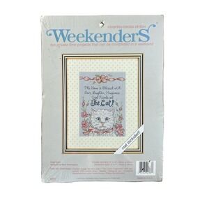 Weekenders The Cat Counted Cross Stitch Kit Mary Peckingham 02787 Vintage DIY